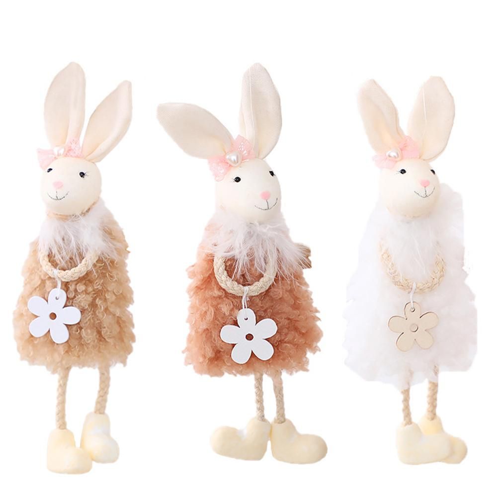 Cute Easter Hanging Bunny Ornaments Easter Bunny Figurine Decorations for Hanging on Trees Windows Easter Decor