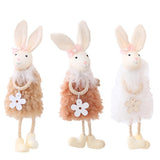 Cute Easter Hanging Bunny Ornaments Easter Bunny Figurine Decorations for Hanging on Trees Windows Easter Decor - Rear View