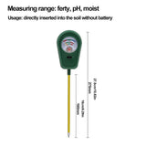 3 in 1 Soil Moisture Sunlight PH Tester Gardening Tool Kits for Plant Care Soil Meter for Garden Lawn Farm Indoor Outdoor - Front View
