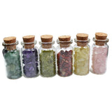 15Pcs Mini Wishing Bottles Chip Stone Set Crystal Tumbled Reiki Stones Collection Gift Home Decor
