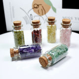 15Pcs Mini Wishing Bottles Chip Stone Set Crystal Tumbled Reiki Stones Collection Gift Home Decor