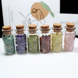 15Pcs Mini Wishing Bottles Chip Stone Set Crystal Tumbled Reiki Stones Collection Gift Home Decor