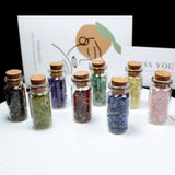 15Pcs Mini Wishing Bottles Chip Stone Set Crystal Tumbled Reiki Stones Collection Gift Home Decor - Close-Up Angle