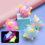 Pet Glowing Bouncing Ball Toy for Dogs Flashing Ball Elastic Flash LED Dog Toy with Light and Music Gift for Pets