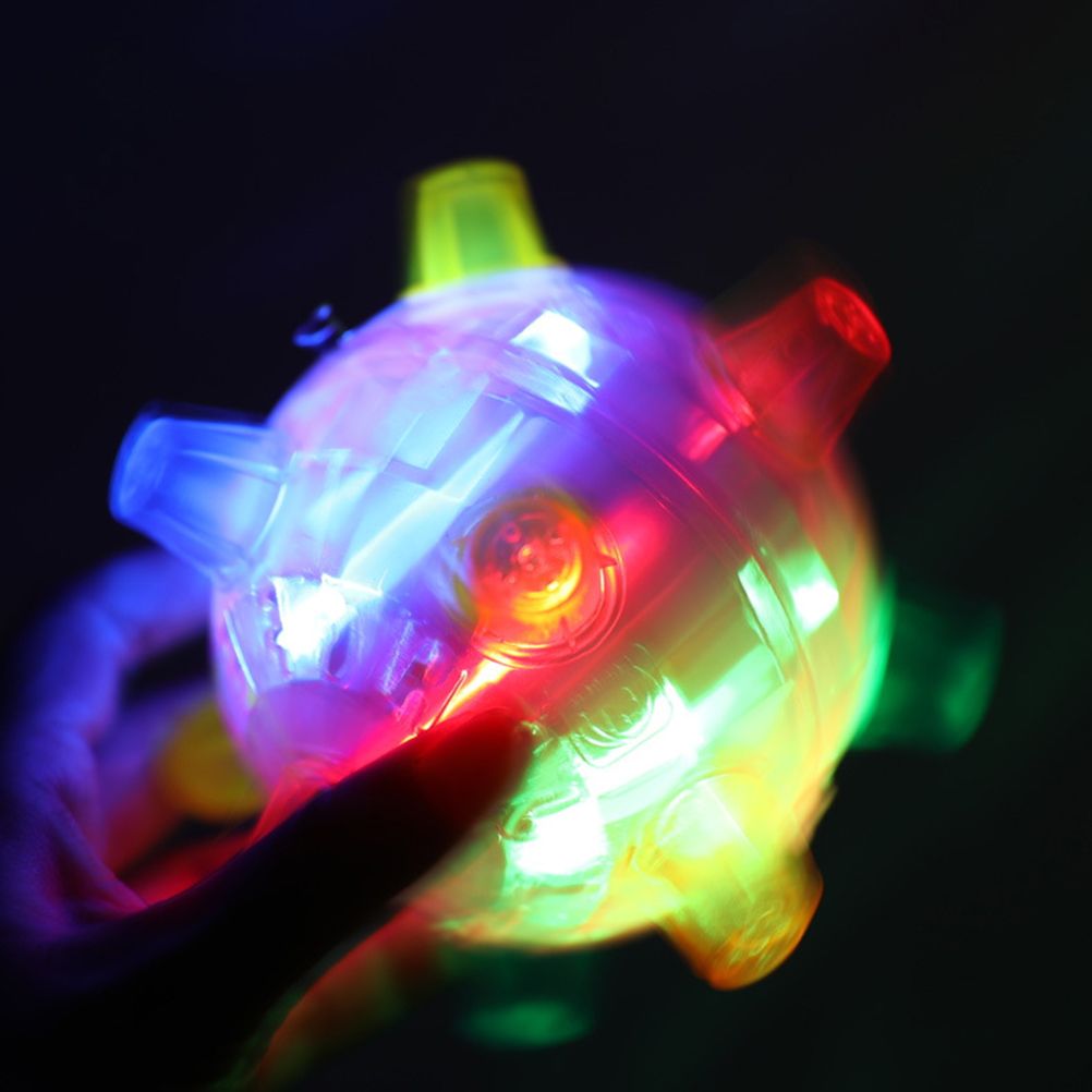 Pet Glowing Bouncing Ball Toy for Dogs Flashing Ball Elastic Flash LED Dog Toy with Light and Music Gift for Pets