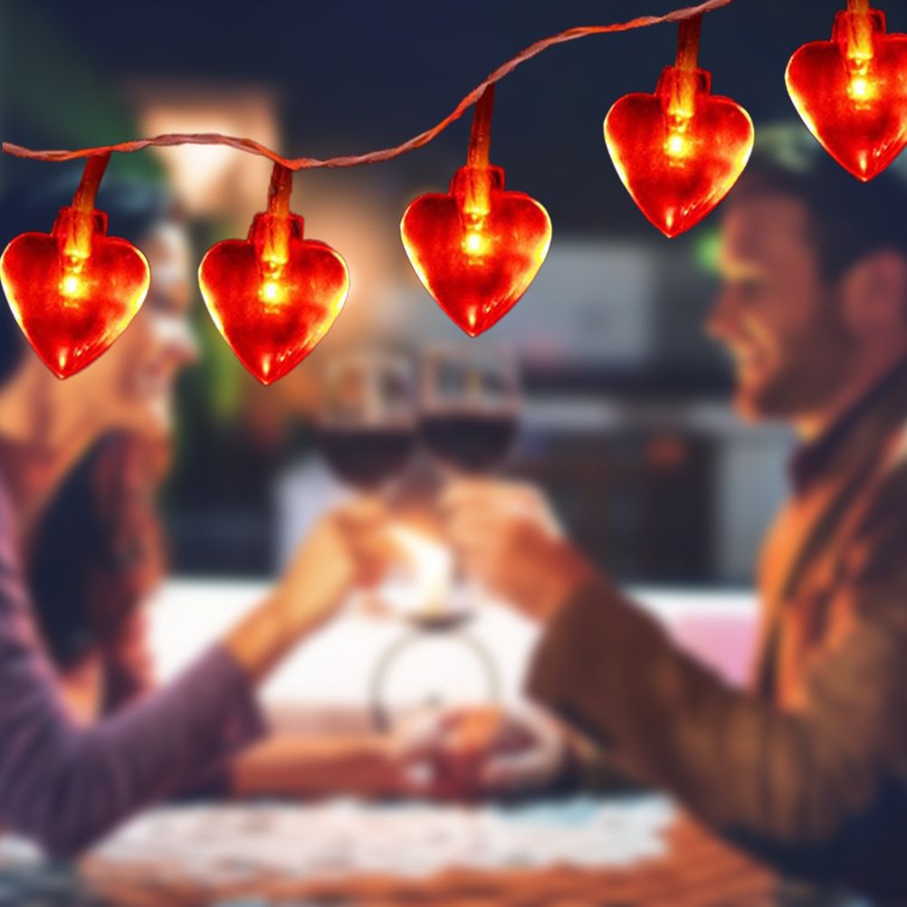 Love Heart Shaped String Lights 6 Meter 40 Leds Heart Love Valentine Lights for Wedding Party Birthday Home Decor