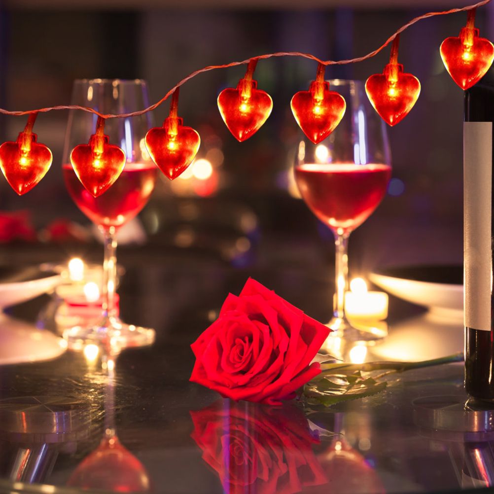 Love Heart Shaped String Lights 6 Meter 40 Leds Heart Love Valentine Lights for Wedding Party Birthday Home Decor