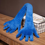 Blue Hand Shape Plush Pillows Long Strip Palm Cushion for Home Travel and Camping Sofa Pillows - Low Angle