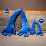 Blue Hand Shape Plush Pillows Long Strip Palm Cushion for Home Travel and Camping Sofa Pillows - Rear View