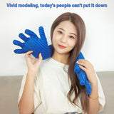 Blue Hand Shape Plush Pillows Long Strip Palm Cushion for Home Travel and Camping Sofa Pillows - Extra Image