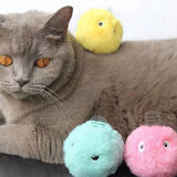 Plush Catnip Ball Cat Toy Lifelike Animal Chirping Sounds Interactive Cat Toys Soft Fluffy Plush Cat Ball Toys