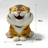 Coin Bank for Kids Must Break to Open Cute Animal Tiger Money Banks Resin Tiger Coin Saving Box Ornaments - Front View
