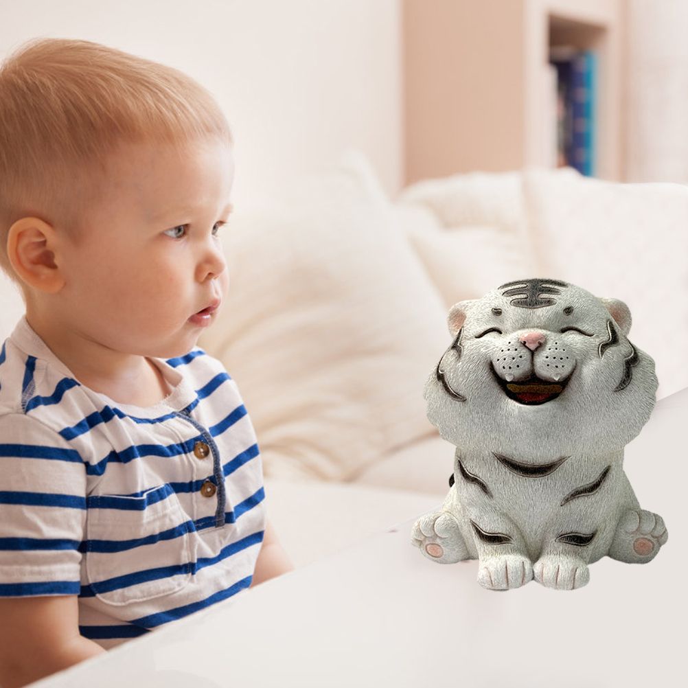 Coin Bank for Kids Must Break to Open Cute Animal Tiger Money Banks Resin Tiger Coin Saving Box Ornaments