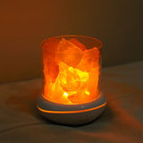 Salt Crystal Lamp Night Light USB Aroma Diffuser Salt Lamp Colorful Salt Crystal Lamp Fragrance Oil Diffuser for Office Yoga Bedroom