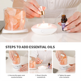 Salt Crystal Lamp Night Light USB Aroma Diffuser Salt Lamp Colorful Salt Crystal Lamp Fragrance Oil Diffuser for Office Yoga Bedroom