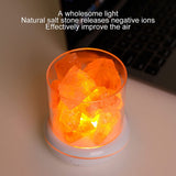 Salt Crystal Lamp Night Light USB Aroma Diffuser Salt Lamp Colorful Salt Crystal Lamp Fragrance Oil Diffuser for Office Yoga Bedroom