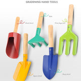 5Pcs Kids Mini Gardening Tool Set Children Garden Planting Hand Kit Garden Digging Sand Tools Toys - Top-Down View