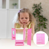 Doll Closet Clothing Organizer Mini Princess Furniture Wardrobe Ornaments Doll House Closet Toy Accessories - Low Angle
