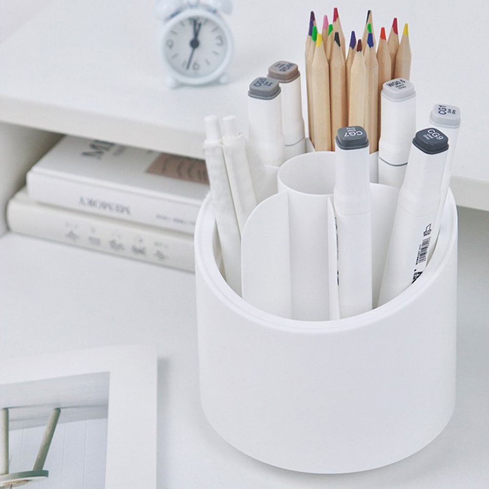 Multi Function 360 Degree Rotating Pencil Holder Stationery Cosmetic Storage Box Dustproof Makeup Organizer Gifts for Wife and Girlfriend