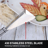 Kitchen Triangular Shape Carving Tool Stainless Steel Fruit Vegetable Engraving Slicers Flower Cutter Kitchen Gadgets - Top-Down View