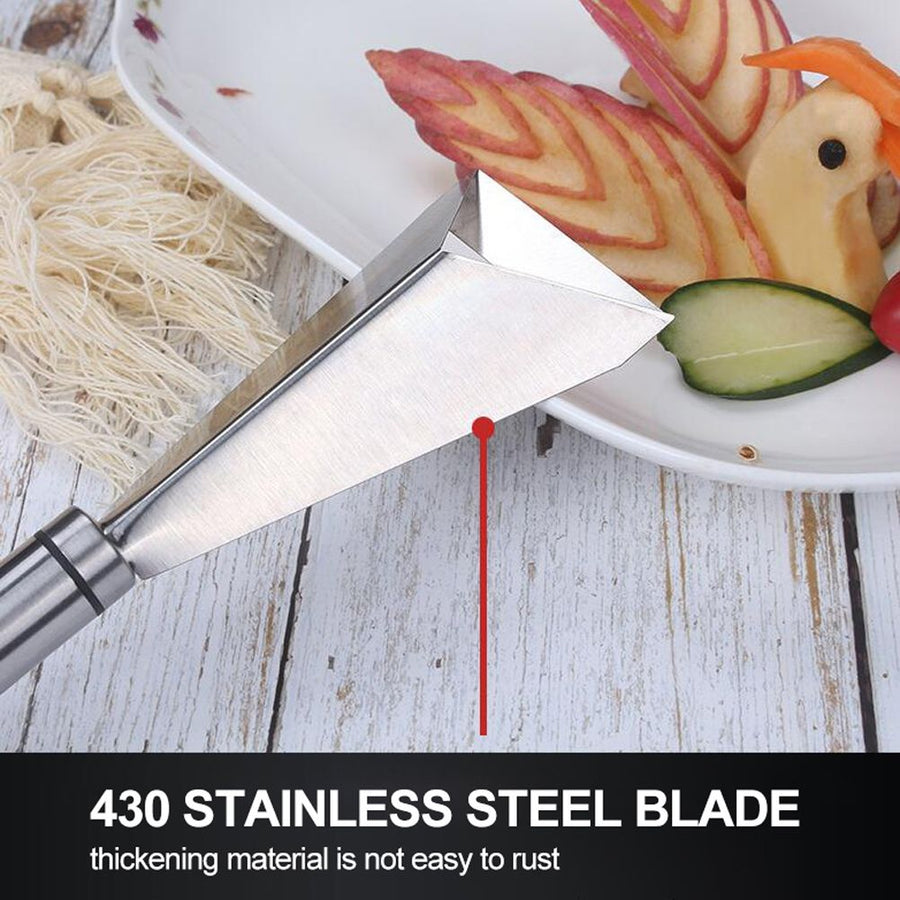 Kitchen Triangular Shape Carving Tool Stainless Steel Fruit Vegetable Engraving Slicers Flower Cutter Kitchen Gadgets