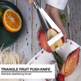 Kitchen Triangular Shape Carving Tool Stainless Steel Fruit Vegetable Engraving Slicers Flower Cutter Kitchen Gadgets - Close-Up Angle