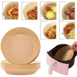 100 Pcs Air Fryer One Time Paper Liner Non Stick Air Fryer Paper Liners Oil Proof Parchment Baking Paper for Kitchen Microwave Oven - Extra Image