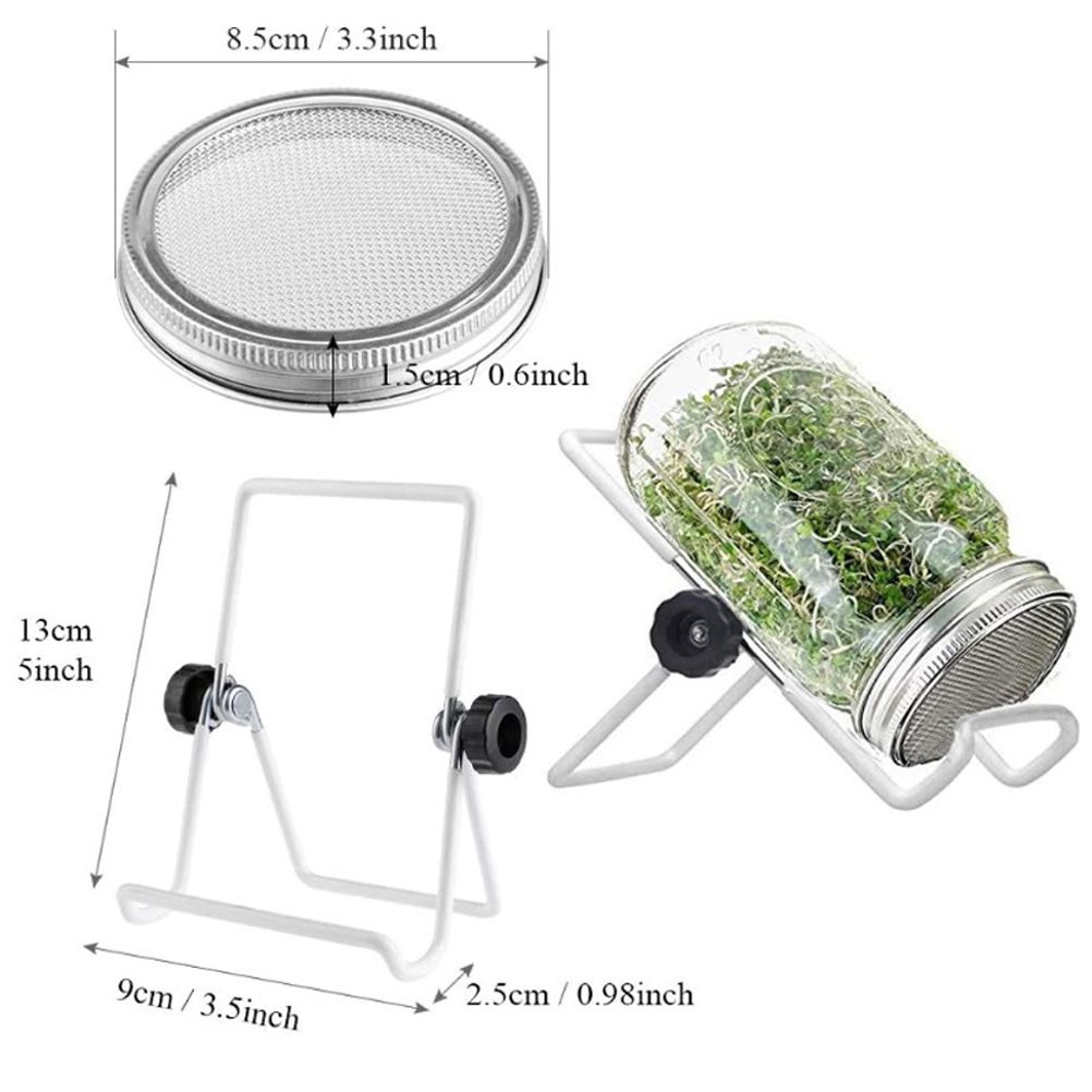 Sprouting Jar With Stainless Steel 304 Screen Lid Wide Mouth Quart Mason Sprouter