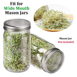 Sprouting Jar With Stainless Steel 304 Screen Lid Wide Mouth Quart Mason Sprouter - Extra Image
