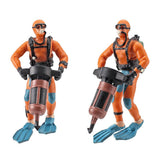 4Pcs Mini Diver Figurines Model Simulation Underwater Adventure Diver Figure Playset for Scene Layout Table Ornaments - Side View