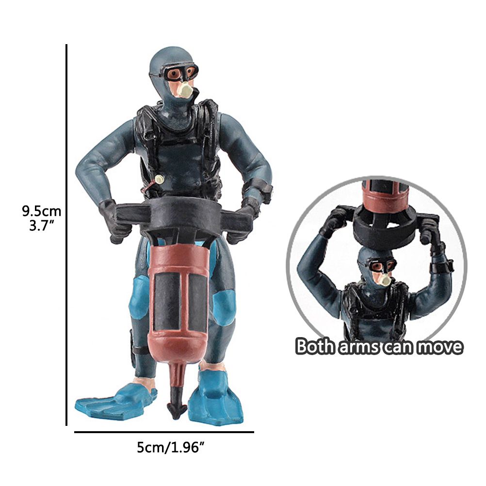 4Pcs Mini Diver Figurines Model Simulation Underwater Adventure Diver Figure Playset for Scene Layout Table Ornaments