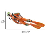 4Pcs Mini Diver Figurines Model Simulation Underwater Adventure Diver Figure Playset for Scene Layout Table Ornaments