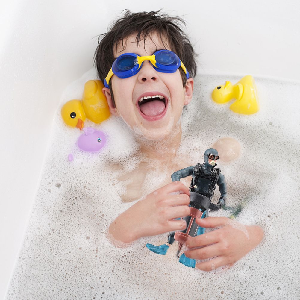 4Pcs Mini Diver Figurines Model Simulation Underwater Adventure Diver Figure Playset for Scene Layout Table Ornaments
