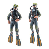 4Pcs Mini Diver Figurines Model Simulation Underwater Adventure Diver Figure Playset for Scene Layout Table Ornaments - Extra Image