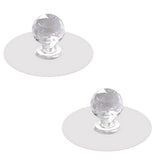 2Pcs Self Adhesive Knobs Acrylic No Drilling Mirror Cabinet Handles Clear Glass Drawer Knobs