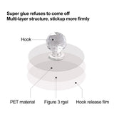 2Pcs Self Adhesive Knobs Acrylic No Drilling Mirror Cabinet Handles Clear Glass Drawer Knobs - Side View