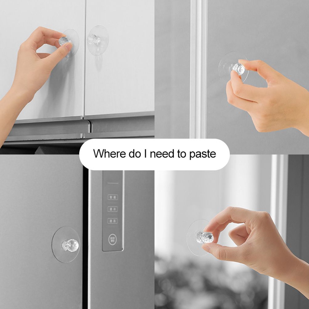 2Pcs Self Adhesive Knobs Acrylic No Drilling Mirror Cabinet Handles Clear Glass Drawer Knobs