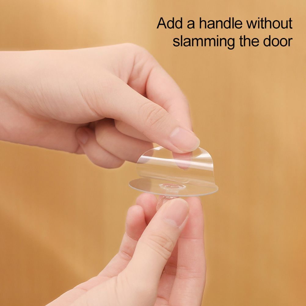 2Pcs Self Adhesive Knobs Acrylic No Drilling Mirror Cabinet Handles Clear Glass Drawer Knobs