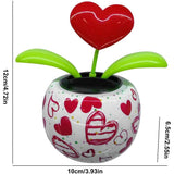 Solar Powered Dancing Flowers Swinging Ornament Electric Bobblehead Solar Flowers Toy for Car Home Decoration Gift - Front View