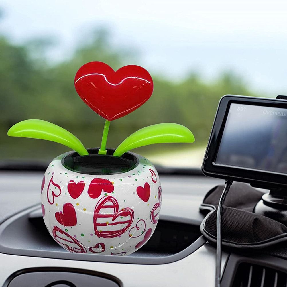 Solar Powered Dancing Flowers Swinging Ornament Electric Bobblehead Solar Flowers Toy for Car Home Decoration Gift