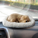 Realistic Sleeping Dog Toy Breathing Dog Stuffed Animal Doll with Mat Plush Toys for Children Home Ornament - Rear View