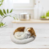 Realistic Sleeping Cat Toy Breathing Cat Stuffed Animal Doll with Mat Plush Toys for Children Home Ornament - Close-Up Angle