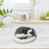 Realistic Sleeping Cat Toy Breathing Cat Stuffed Animal Doll with Mat Plush Toys for Children Home Ornament