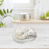Realistic Sleeping Cat Toy Breathing Cat Stuffed Animal Doll with Mat Plush Toys for Children Home Ornament - Rear View