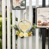 Welcome to My Home Sign Front Door Wood Sign with Love Heart Garland Valentine's Day Decorations for Wall Door Decor