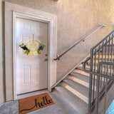 Welcome to My Home Sign Front Door Wood Sign with Love Heart Garland Valentine's Day Decorations for Wall Door Decor