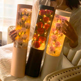 Soap Rose Flower Bouquet Gift Box Artificial Rose Flowers Rose Petal Bouquet Tube Valentine's Day Gift For Lover