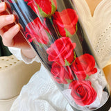 Soap Rose Flower Bouquet Gift Box Artificial Rose Flowers Rose Petal Bouquet Tube Valentine's Day Gift For Lover