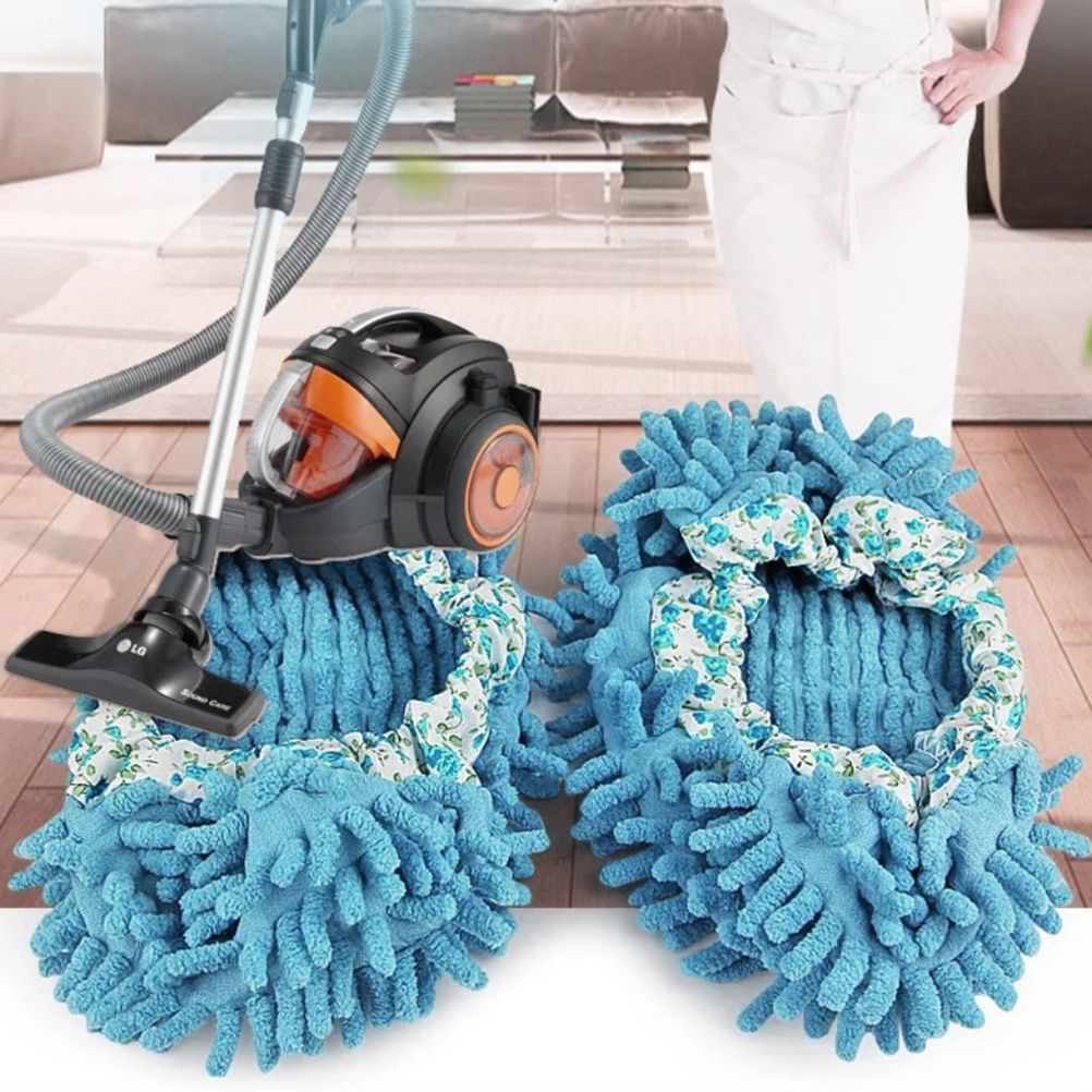 Floor Cleaning Mop Slippers Removable Shoe Covers Washable Mops Socks Sweeping Cleaning for Kitchen Bathroom Office