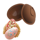 3D Easter Egg Chocolate Silicone Mold DIY Easter Surprise Mousse Moulds Baking Tool for Hot Chocolate Cocoa Bombs Cake - 45-Degree Angle